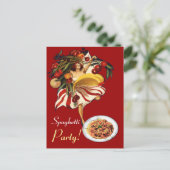 SPAGHETTI PARTY DANCE, ITALIENISCHE KÜCHE UND TOMA POSTKARTE (Stehend Vorderseite)