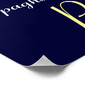 SPAGHETTI PARTY, ITALIEN KÜCHE, blau, weiß Poster (Ecke)