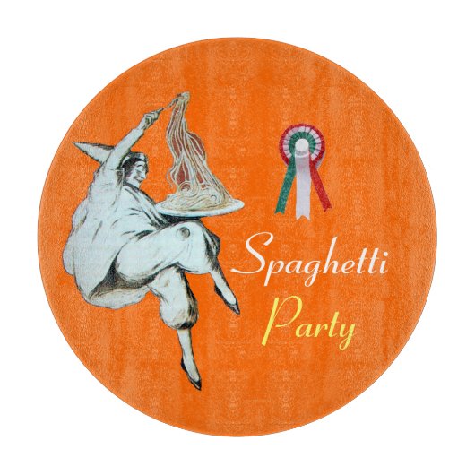 SPAGHETTI PARTY ITALIEN KÜCHE, RESTAURANT, Orange Schneidebrett (Vorderseite)