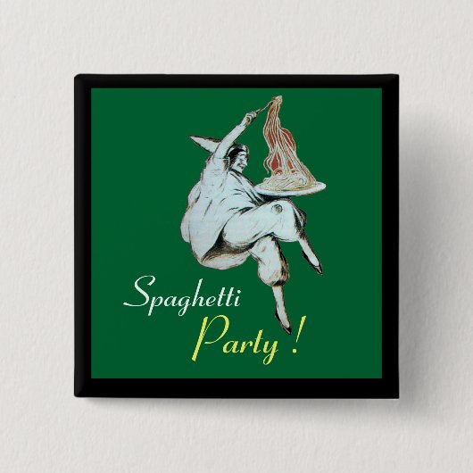 SPAGHETTI PARTY ITALIEN KÜCHE, RESTAURANT rot Button (Vorderseite)
