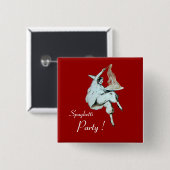 SPAGHETTI PARTY ITALIEN KÜCHE, RESTAURANT rot Button (Vorne & Hinten)