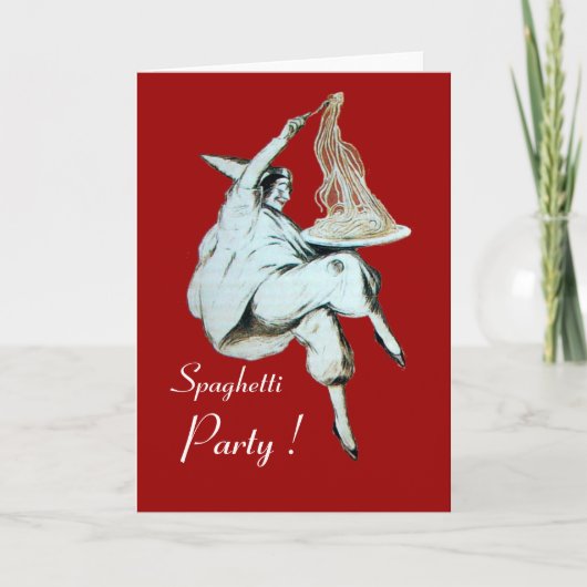 SPAGHETTI PARTY ITALIEN KÜCHE, RESTAURANT rot Karte (Vorderseite)