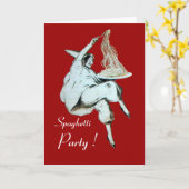 SPAGHETTI PARTY ITALIEN KÜCHE, RESTAURANT rot Karte (Gelbe Blume)