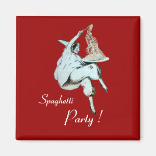 SPAGHETTI PARTY ITALIEN KÜCHE, RESTAURANT rot Magnet