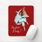 SPAGHETTI PARTY ITALIEN KÜCHE, RESTAURANT rot Mousepad (Mit Mouse)