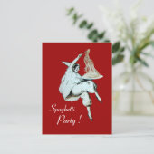 SPAGHETTI PARTY ITALIEN KÜCHE, RESTAURANT rot Postkarte (Stehend Vorderseite)