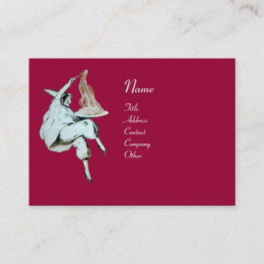 SPAGHETTI PARTY ITALIEN KÜCHE, RESTAURANT rot Visitenkarte (Vorderseite)