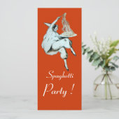 SPAGHETTI PARTY, ITALIENISCHE KÜCHE Abendessen, Br Einladung (Stehend Vorderseite)