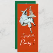 SPAGHETTI PARTY, ITALIENISCHE KÜCHE Abendessen, Br Einladung (Vorne/Hinten)