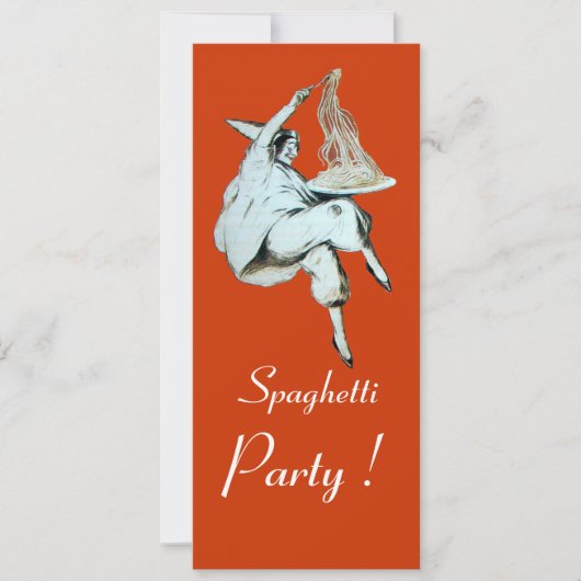 SPAGHETTI PARTY, ITALIENISCHE KÜCHE Abendessen, Br Einladung (Vorderseite)