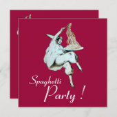 SPAGHETTI PARTY, ITALIENISCHE KÜCHE Abendessen, Br Einladung (Vorne/Hinten)