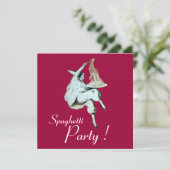 SPAGHETTI PARTY, ITALIENISCHE KÜCHE Abendessen, Br Einladung (Stehend Vorderseite)