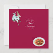 SPAGHETTI PARTY, ITALIENISCHE KÜCHE Abendessen, Br Einladung (Rückseite)