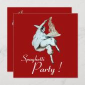 SPAGHETTI PARTY, ITALIENISCHE KÜCHE Abendessen Ein Einladung (Vorne/Hinten)