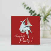 SPAGHETTI PARTY, ITALIENISCHE KÜCHE Abendessen Ein Einladung (Stehend Vorderseite)