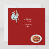 SPAGHETTI PARTY, ITALIENISCHE KÜCHE Abendessen Ein Einladung (Rückseite)