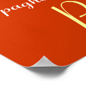 SPAGHETTI PARTY, ITALIENISCHE KÜCHE, grün orange,  Poster (Ecke)