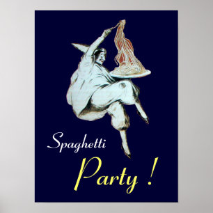 SPAGHETTI PARTY, ITALIENISCHE KÜCHE, lila Poster