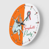 SPAGHETTI PARTY ITALIENISCHE KÜCHE, RESTAURANT, Or Große Wanduhr (Winkel)