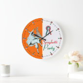 SPAGHETTI PARTY ITALIENISCHE KÜCHE, RESTAURANT, Or Große Wanduhr (Zuhause)