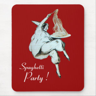 SPAGHETTI-PARTY ITALIENISCHE KÜCHE, RESTAURANT rot Mousepad