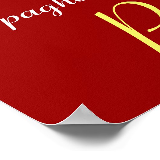 SPAGHETTI PARTY, ITALIENISCHE KÜCHE, rot Poster (Ecke)