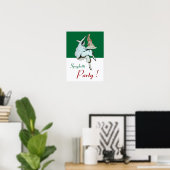 SPAGHETTI PARTY, ITALIENISCHE KÜCHE, rot-weiß Poster (Heimbüro)