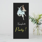 SPAGHETTI PARTY, ITALIENISCHE KÜCHE Rotes Abendess Einladung (Stehend Vorderseite)