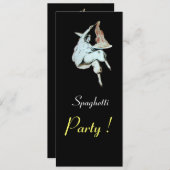 SPAGHETTI PARTY, ITALIENISCHE KÜCHE Rotes Abendess Einladung (Vorne/Hinten)