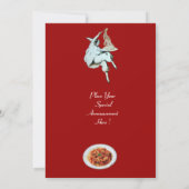 SPAGHETTI PARTY, ITALIENISCHE KÜCHE Rotes Abendess Einladung (Rückseite)