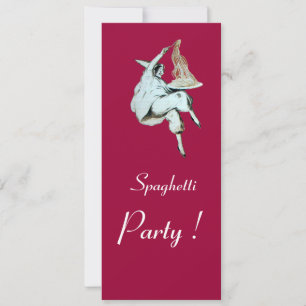 SPAGHETTI PARTY, ITALIENISCHE KÜCHE Rotes Abendess Einladung
