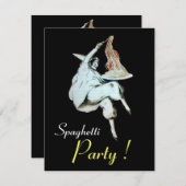 SPAGHETTI PARTY, ITALIENISCHE KÜCHE Rotes Abendess Einladung (Vorne/Hinten)