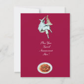 SPAGHETTI PARTY, ITALIENISCHE KÜCHE Rotes Abendess Einladung (Rückseite)