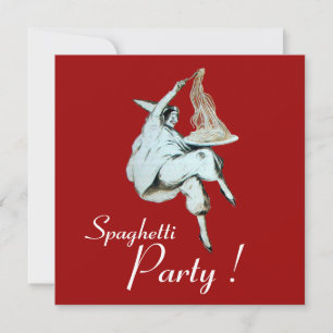 SPAGHETTI-PARTY, ITALIENISCHE KÜCHE rotes grünes A Einladung