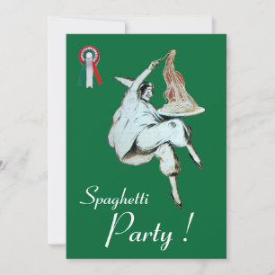 SPAGHETTI PARTY, ITALIENISCHES KÜCHE Rotes grünes  Einladung