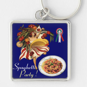 SPAGHETTI-PARTY-TANZ, ITALIENISCHE KÜCHE UND TOMAT SCHLÜSSELANHÄNGER