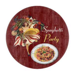 SPAGHETTI-PARTY-TANZ, ITALIENISCHE KÜCHE UND TOMAT SCHNEIDEBRETT