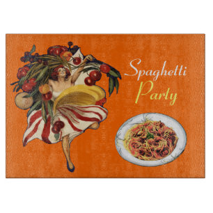 SPAGHETTI-PARTY-TANZ, ITALIENISCHE KÜCHE UND TOMAT SCHNEIDEBRETT