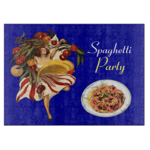 SPAGHETTI-PARTY-TANZ, ITALIENISCHE KÜCHE UND TOMAT SCHNEIDEBRETT