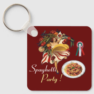 SPAGHETTI-PARTY-TANZ,ITALIENISCHE KÜCHE UND TOMATE SCHLÜSSELANHÄNGER