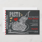Spaghetti Pasta Chalk Rustikales Valentinisches Ab Einladung (Vorderseite)