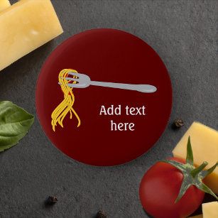 Spaghetti Pasta Grafik auf Gabel - benutzerdefinie Button