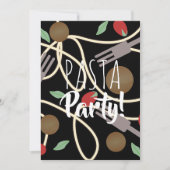 Spaghetti Pasta Italienisches Abendessen Utensitie Einladung (Vorderseite)