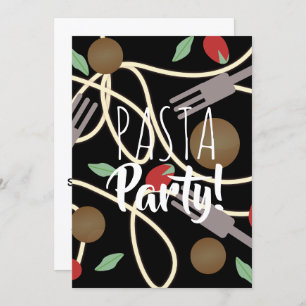Spaghetti Pasta Italienisches Abendessen Utensitie Einladung