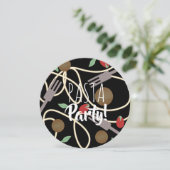 Spaghetti Pasta Italienisches Abendessen Utensitie Einladung (Stehend Vorderseite)