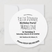 Spaghetti Pasta Italienisches Abendessen Utensitie Einladung (Rückseite)