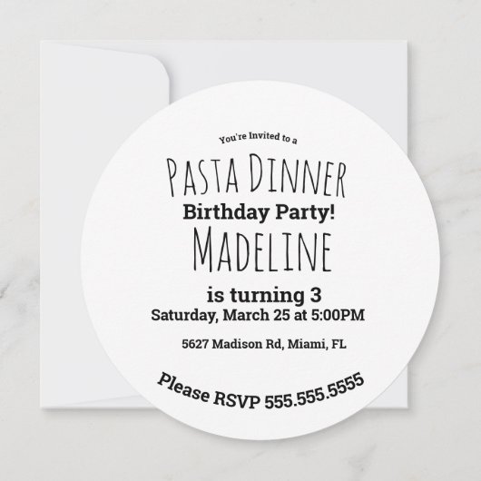 Spaghetti Pasta Italienisches Abendessen Utensitie Einladung (Rückseite)