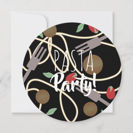 Spaghetti Pasta Italienisches Abendessen Utensitie Einladung (Vorderseite)