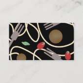 Spaghetti Pasta Italienisches Abendessen Utensitie Visitenkarte (Rückseite)