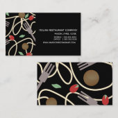 Spaghetti Pasta Italienisches Abendessen Utensitie Visitenkarte (Vorne/Hinten)